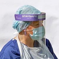 Nurse wearing Staysafe Visor