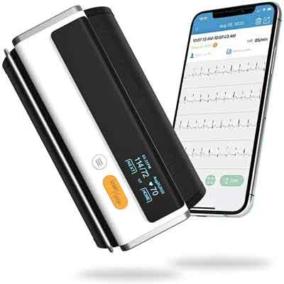 Image of Armfit Plus and smartphone with ViHealth app