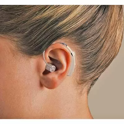 Image of HA 50 worn behind ear discreetly