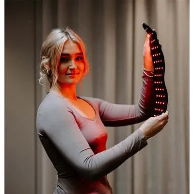 Image showcasing woman holding InfraEaz Light Therapy Wrap
