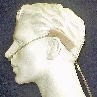 Image of DermaSaver Oxygen Tube Cover positioning behind ear