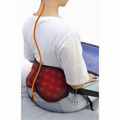 Image of a user with back support fitted over the back for better posture 
