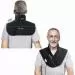 Image of front and back of UTK neck and shoulder heat pad worn by a man 