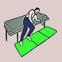 Image of FallSmart bedside fall out mat and a falling man 
